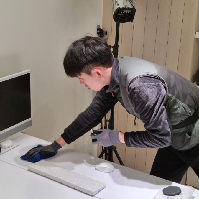 정기청소 작업 현장